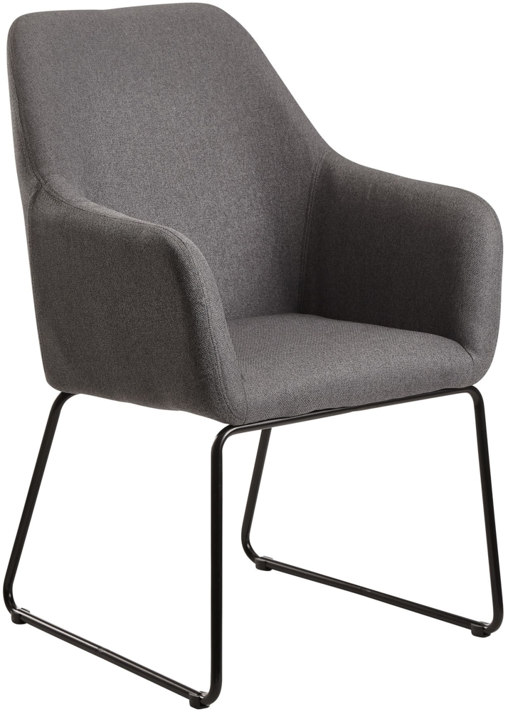Kadima Design Esszimmerstuhl "Isonzetal": Kunstlederbezug, Metallstandbeine, 110 kg Belastung. Anthrazit, Material: Stoff, 52 x 45 x 90 cm Bild 1