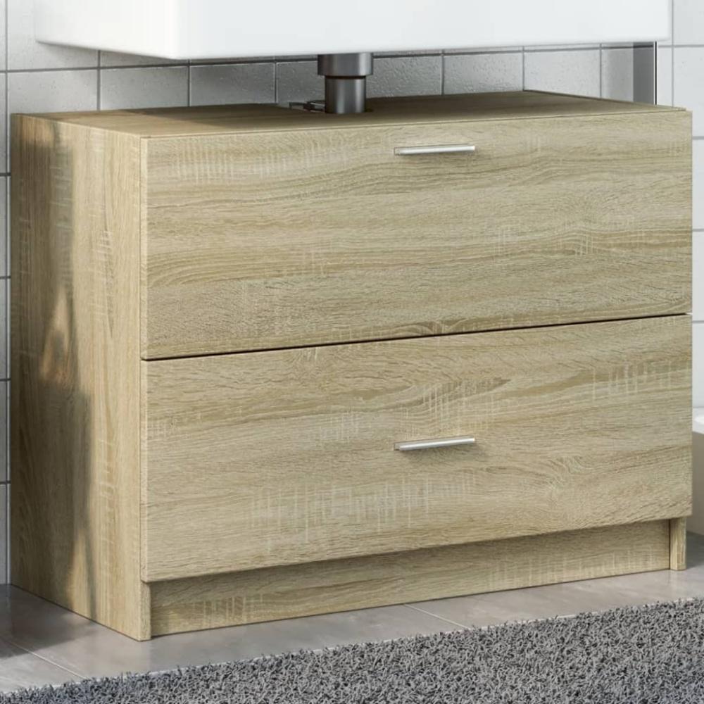 vidaXL Waschbeckenunterschrank Sonoma-Eiche 78 x 37 x 59 cm Holzwerkstoff 848117 Bild 1