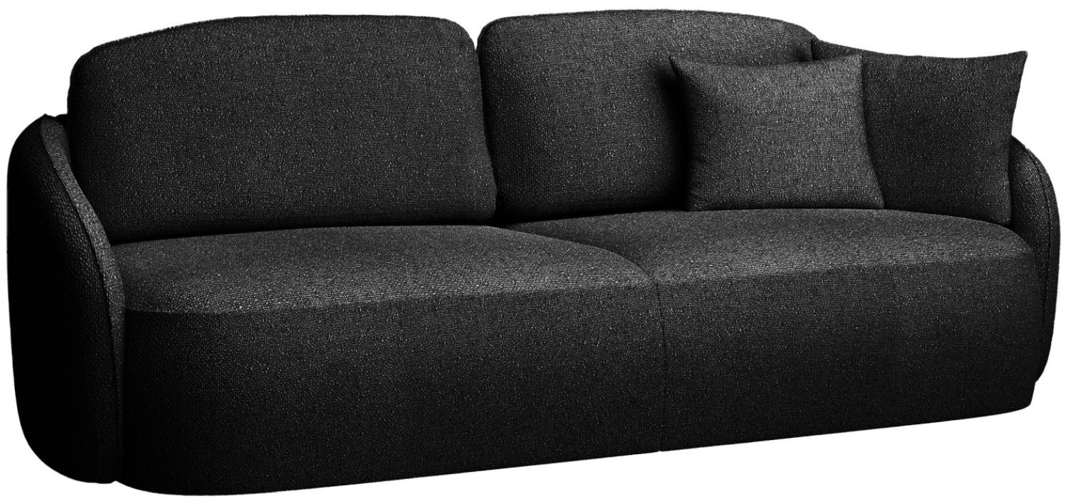 Selsey 'Savoy' 3-Sitzer Sofa mit Schlaffunktion und Chenille-Bezug, schwarz, ca. 96 x 254 x 105 cm Bild 1