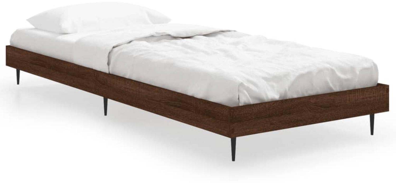 vidaXL Bettgestell ohne Matratze Braun Eiche 75x190 cm Holzwerkstoff 832316 Bild 1