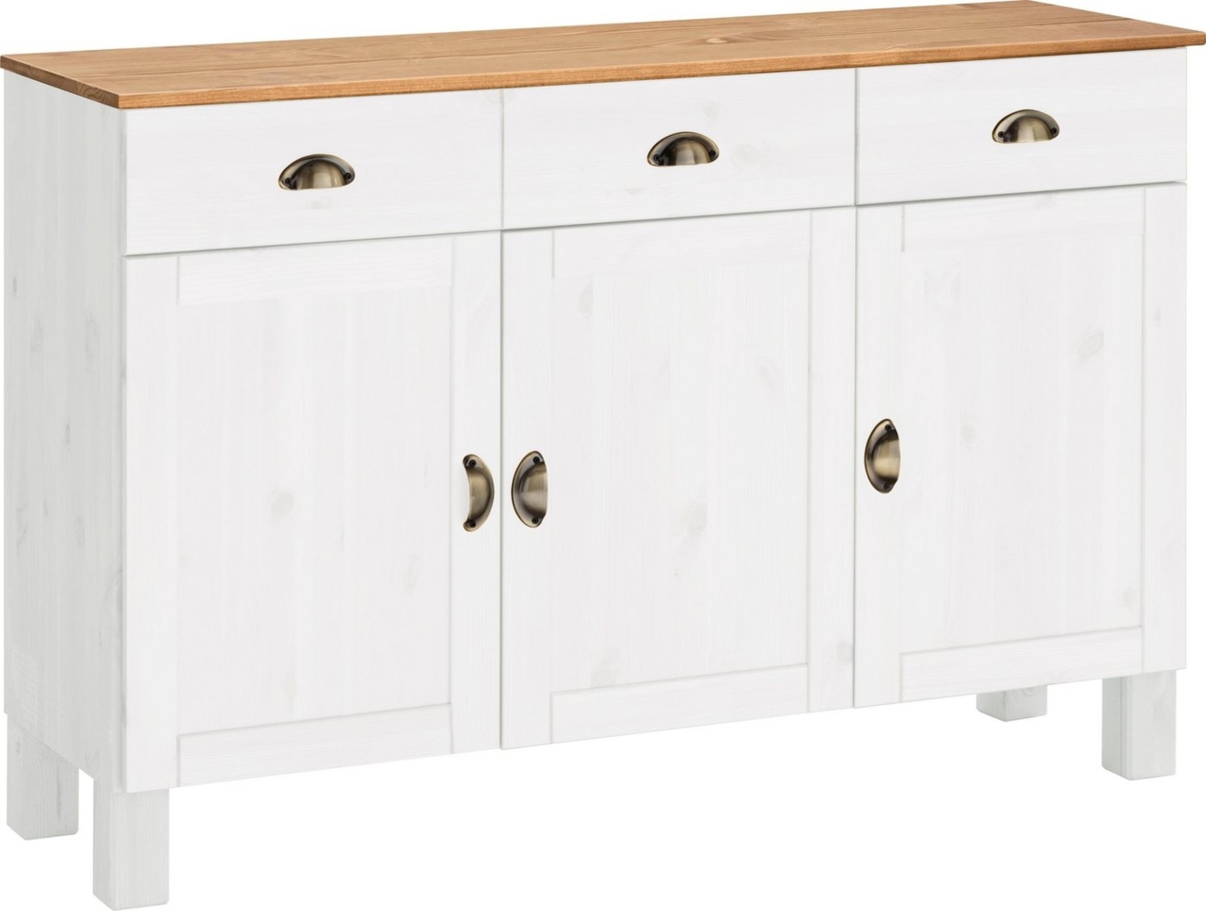 Home affaire Unterschrank Oslo 125 cm breit, 38 cm tief, als Sideboard, 3 Türen, 2 Schubladen Bild 1
