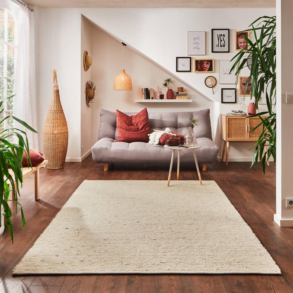 Handweb Teppich Rellenbach, Farbe: Natur, Größe: 60x110 cm Bild 1