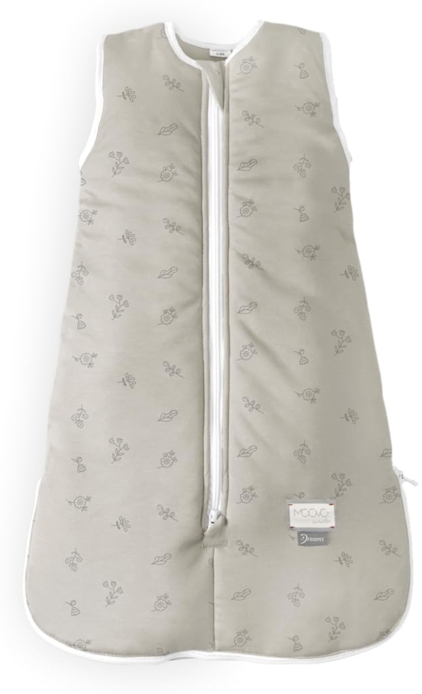 Nuvita MOOVO 90100 | Winterschlafsack mit zentralem Reißverschluss und Reißverschluss für die Füße, aus Polsterung aus recyceltem Material, OEKO TEX-zertifiziert | 18-36 MONATE | Beige Floral Bild 1