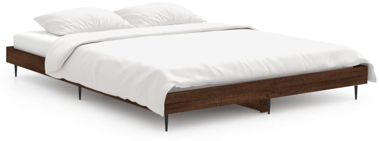 vidaXL Bettgestell ohne Matratze Braun Eiche 140x190 cm Holzwerkstoff 832284 Bild 1