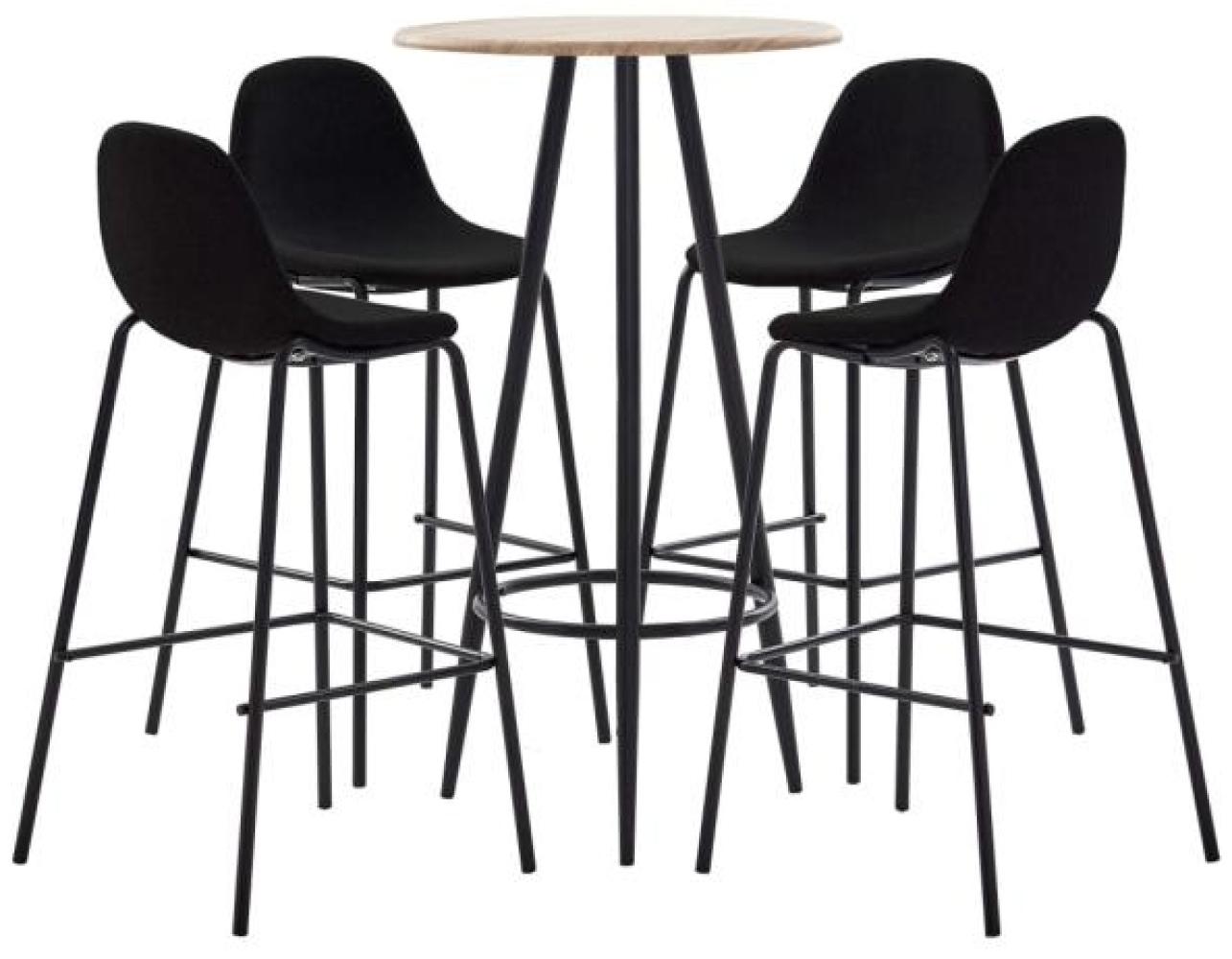 vidaXL 5-tlg. Bar-Set Stoff Schwarz [3051173] Bild 1