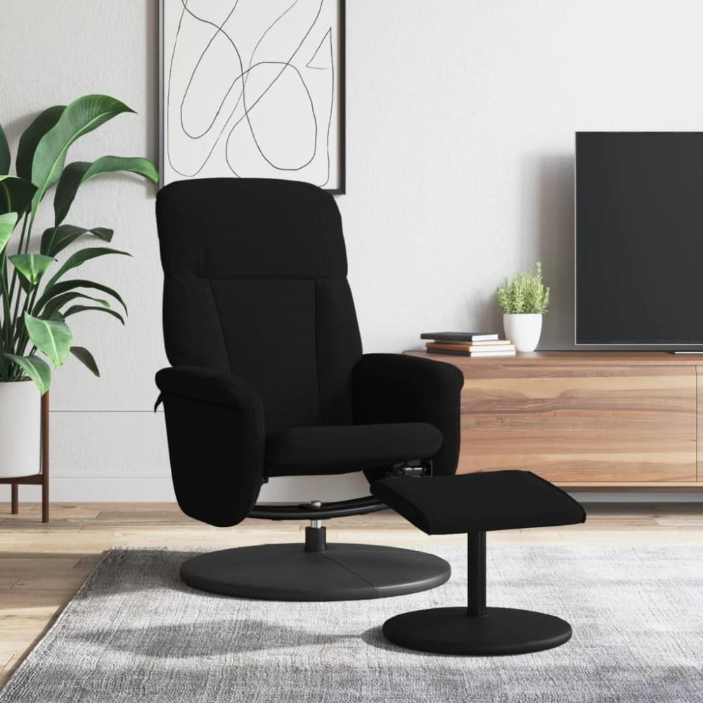 vidaXL Relaxsessel mit Fußhocker Schwarz Samt 356691 Bild 1