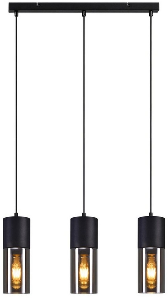 Nettlife Pendelleuchte Schwarz Esstisch E27 1/3/4 Flammig Glasschirm Hängeleuchte, LED wechselbar, Esstisch Wohnzimmer Schlafzimmer Bild 1