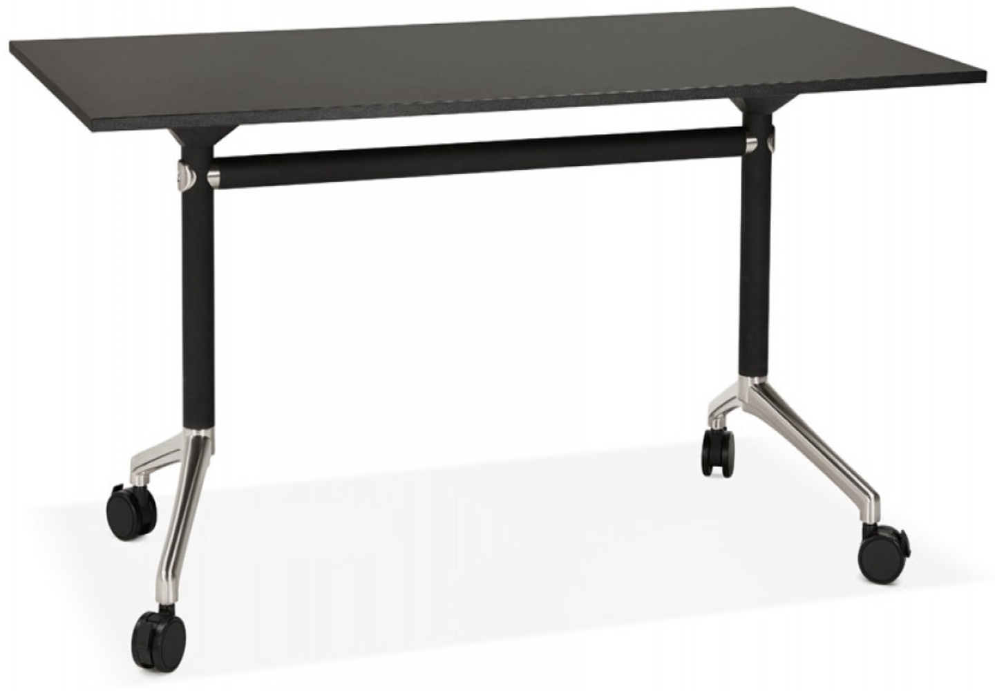 Klappbarer Schreibtisch FLEXO | Der schwarze Klappschreibtisch „FLEXO“ auf Rollen – 140x70 cm – ist ein Designer-Büromöbel, das Sie Kadima Design Bild 1
