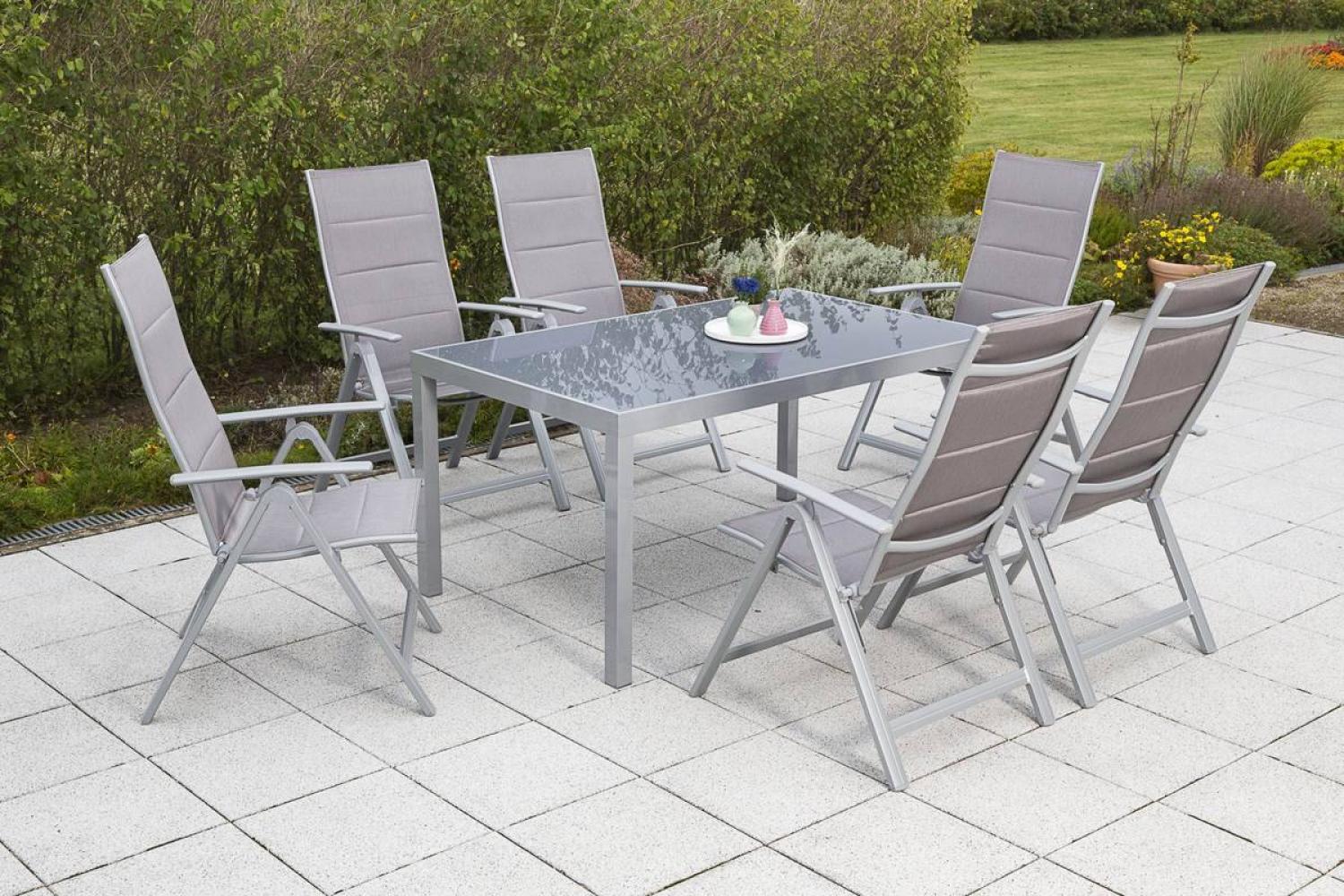 YOURSOL by Merxx Gartenmöbel Set Taviano 6 Personen mit Tisch 150 x 90 cm, verstellbare Gartenstühle Bild 1