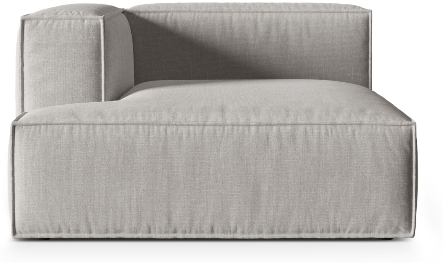 Micadoni Recamiere Nuria 1-Sitzer Links Strukturierter Stoff Hellgrau Bild 1