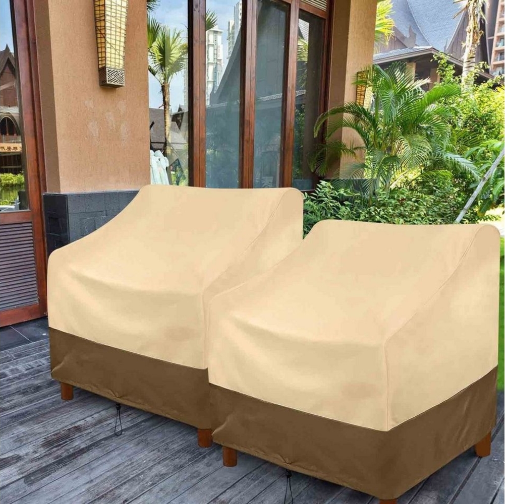 Sunicol Gartenmöbel-Schutzhülle Outdoor-Stuhl Abdeckung, wasserdicht, Anti Ultraviolet, Beige, für Terrasse Rasen Möbel deckt Bild 1