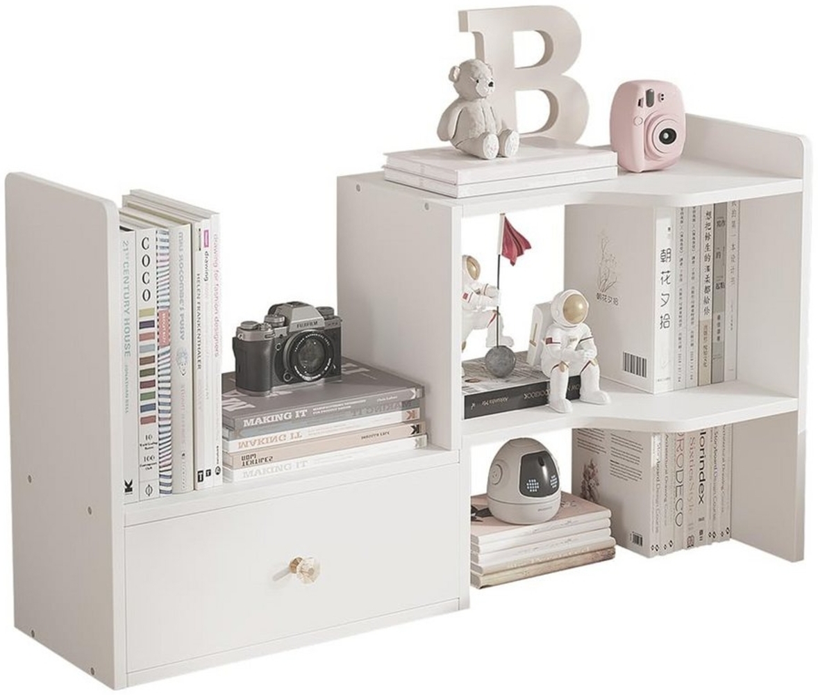 NUODWELL Bücherregal Erweiterbares Desktop-Bücherregal, verstellbarer Bürospeicher Bild 1