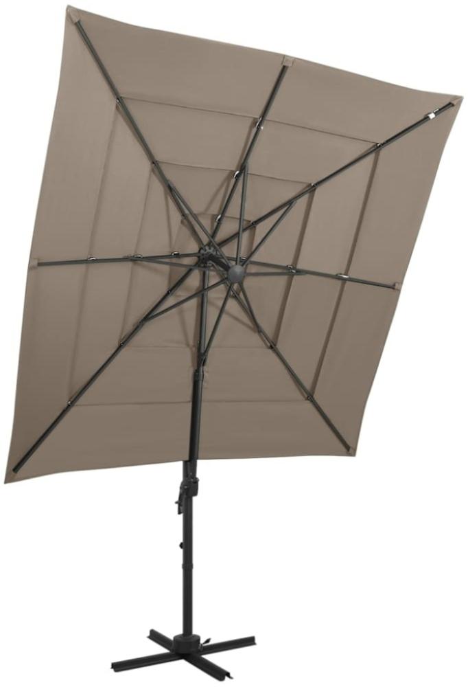 vidaXL Sonnenschirm mit Aluminium-Mast 4-lagig Taupe 250x250 cm 313823 Bild 1