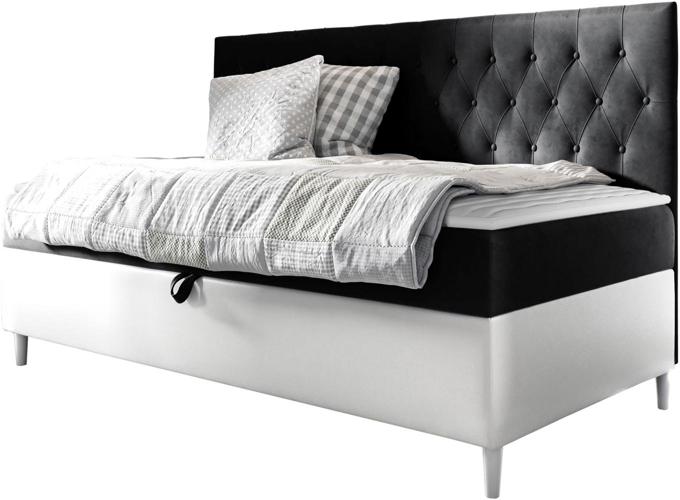 Boxspringbett 'Lenda Junior 2' schwarz 100 x 200 cm Bild 1