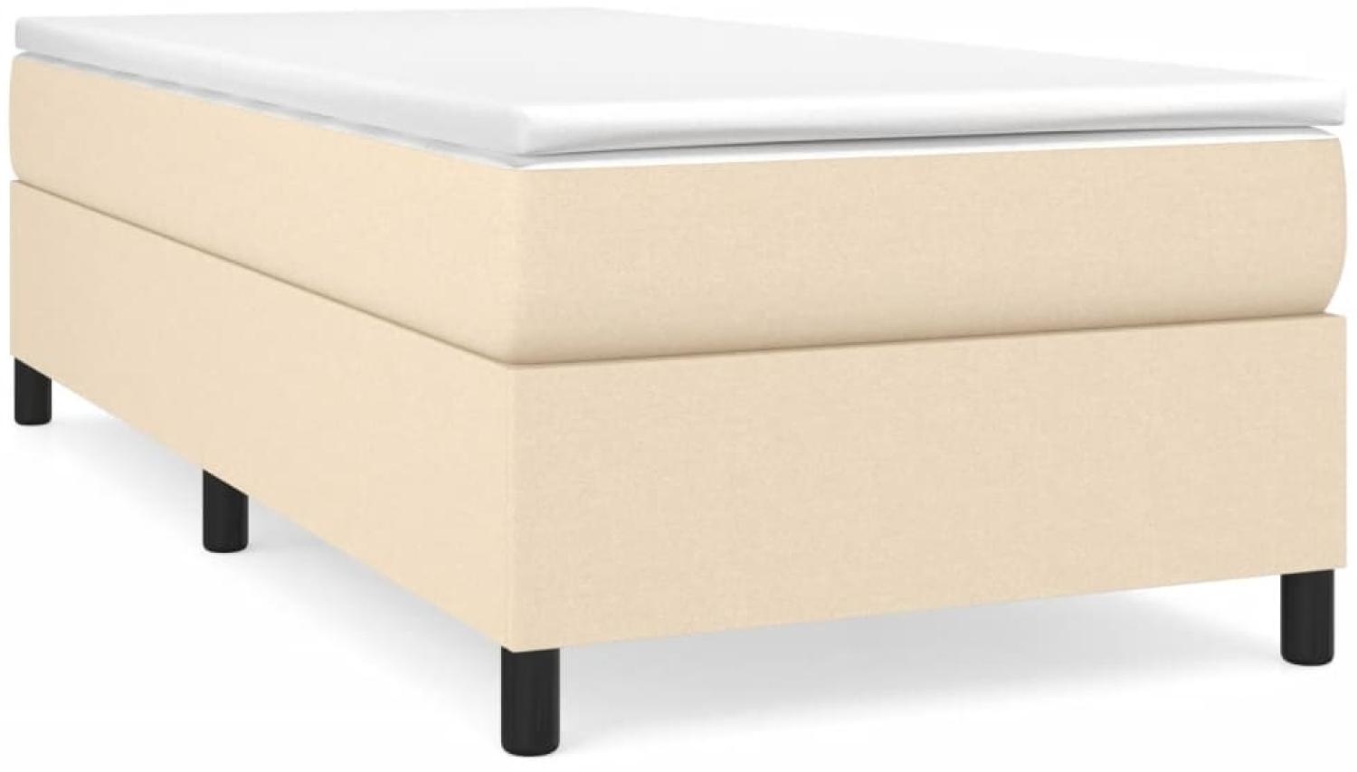 Polsterbett Stoff Creme 90x190 cm Stoff Bild 1