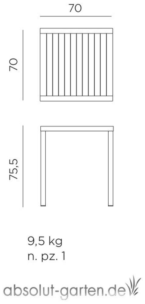 Tisch Cube Kunststoff (tabacco 70 x 70 cm ohne) Bild 1