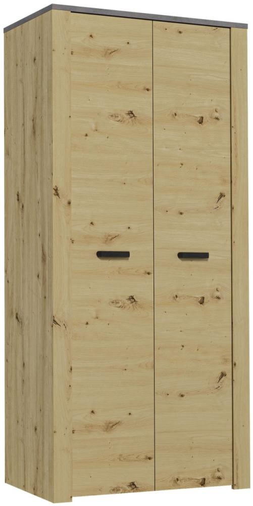 Kleiderschrank Offenburg Mehrzweckschrank 90cm artisan eiche grau Bild 1