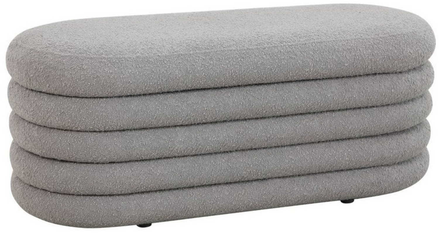SVITA BLOSSOM XL Hocker mit Stauraum Sitzhocker Ottomane Boucle-Bezug Hellgrau Bild 1