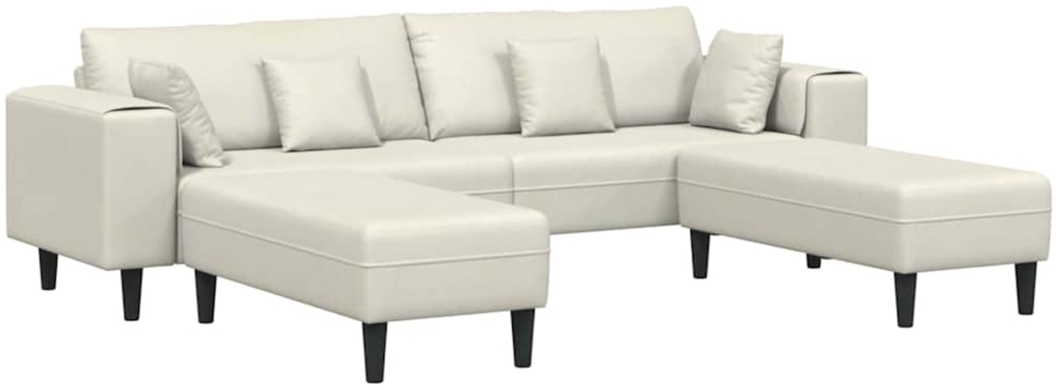 vidaXL Samt Sofa mit Kissen 3 pcs Creme 208 cm Samt 3335179 Bild 1