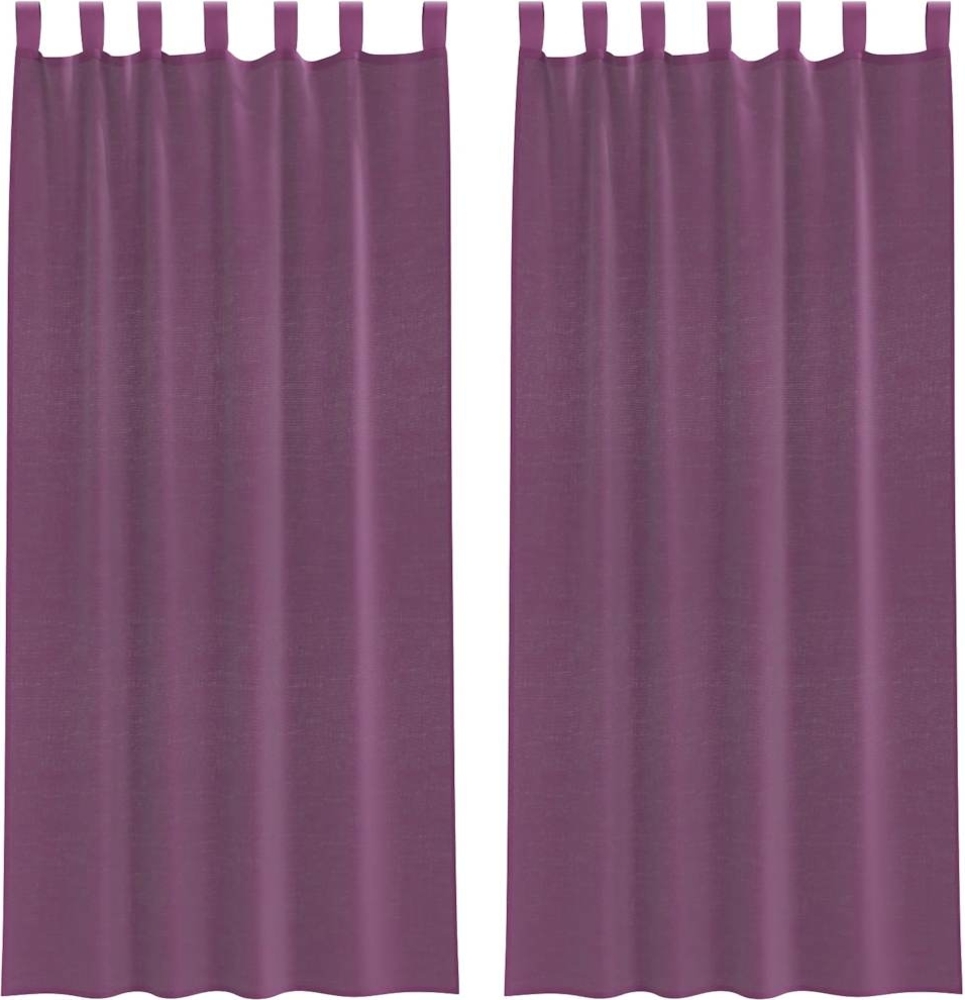 vidaXL Voile Vorhänge mit Schlaufen 2 Stk. Violett 140x225 cm 4102293 Bild 1
