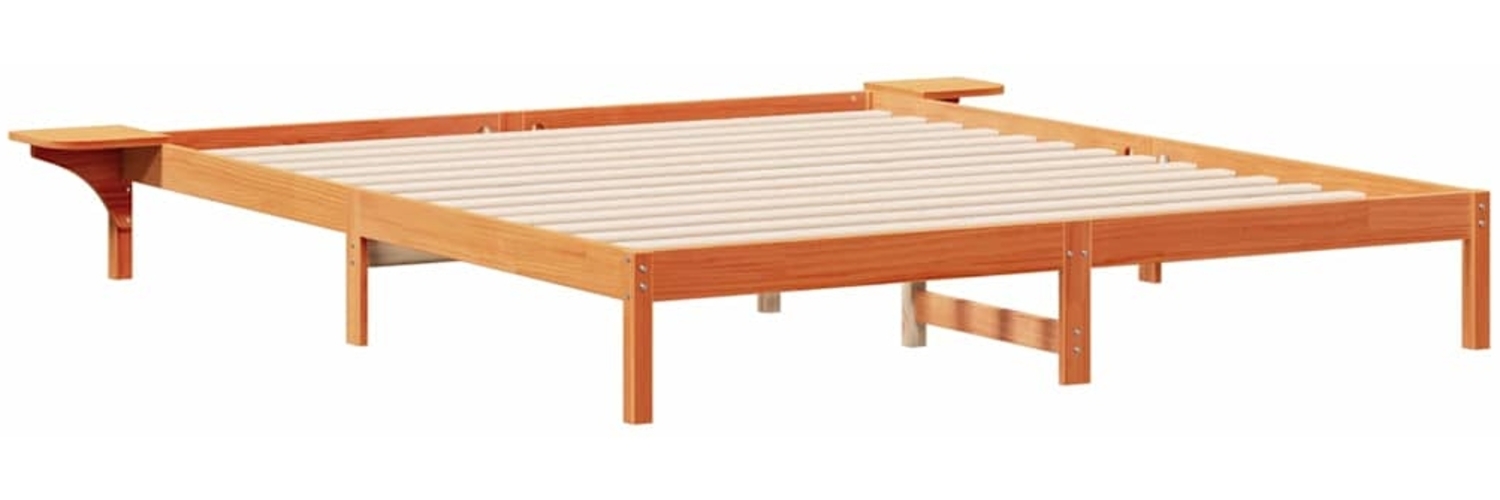 vidaXL Bettgestell mit Nachttischen Wachsbraun 180 x 220 cm 873255 Bild 1