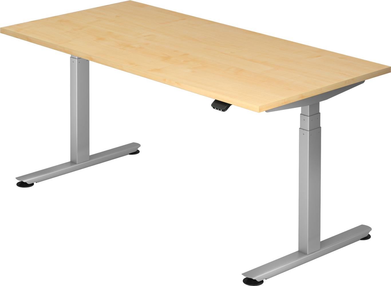 bümö® smarter Schreibtisch Serie-XDLB elektrisch höhenverstellbar mit Bluetooth & App-Steuerung 160 x 80 cm in Ahorn Bild 1