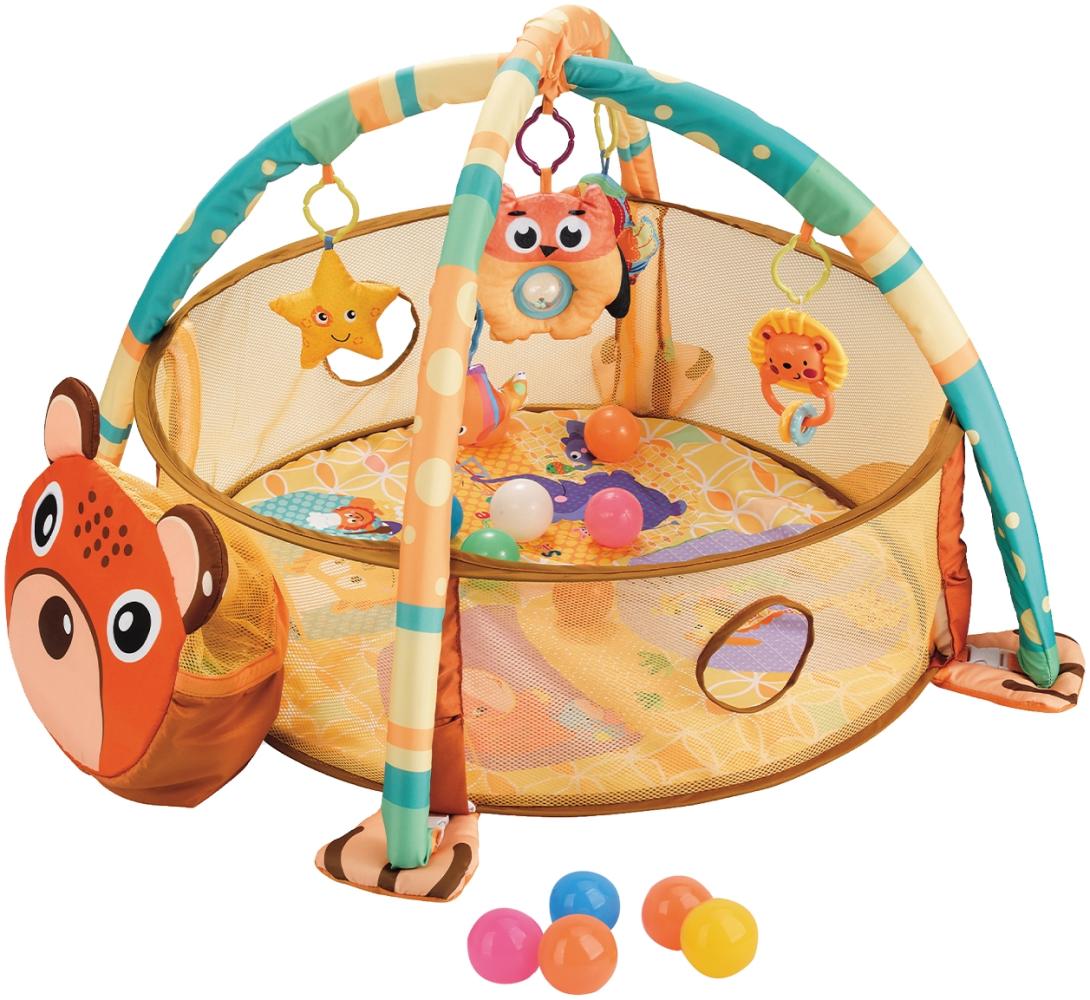 Kikkaboo Spielbogen Lio Krabbeldecke Bällebad abnehmbare Spielzeuge 30 Bälle orange Bild 1