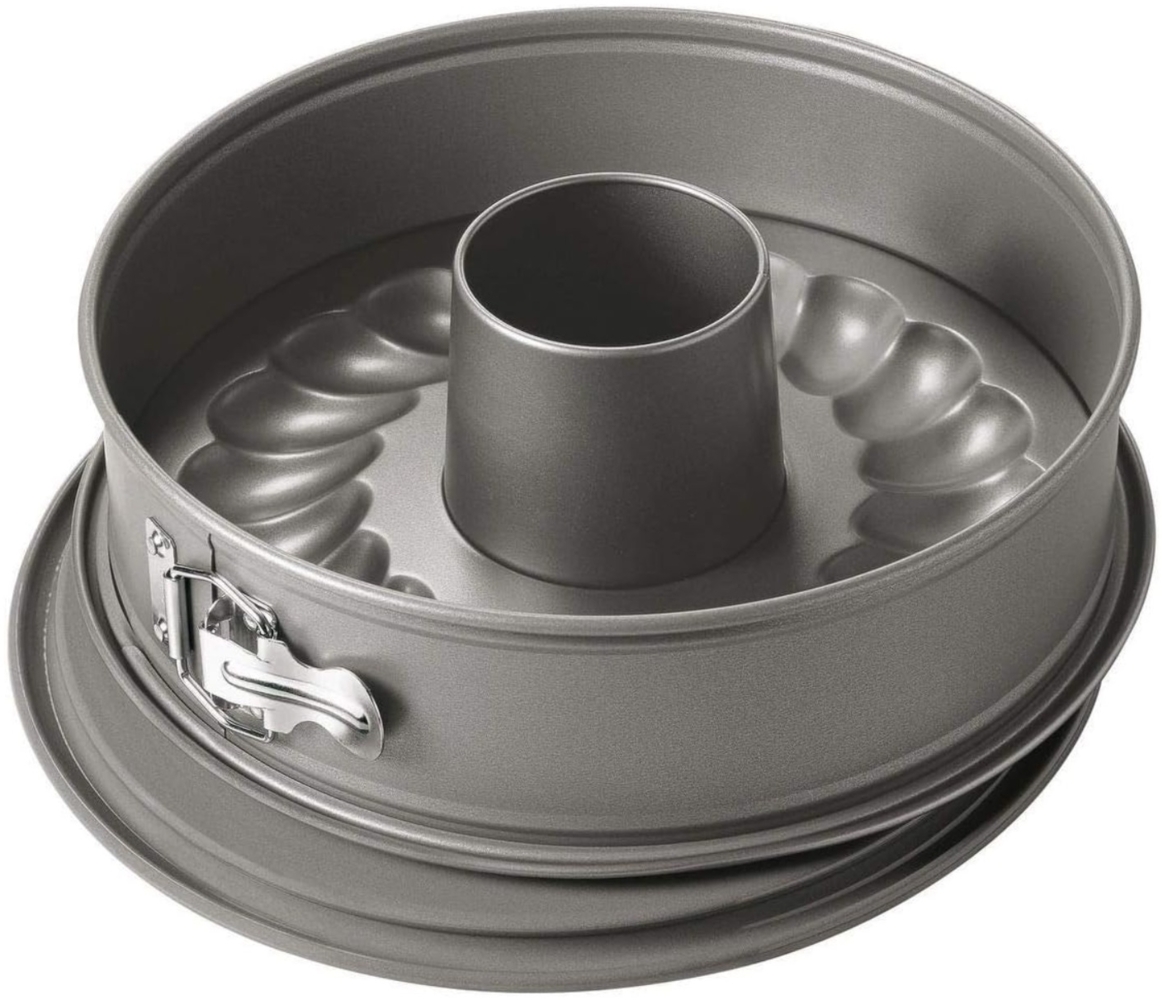 Kaiser La Forme Springform mit Flach- und Rohrboden 26 cm, 2 Böden, runde Backform, auslaufsicher, antihaftbeschichtet, grau Bild 1