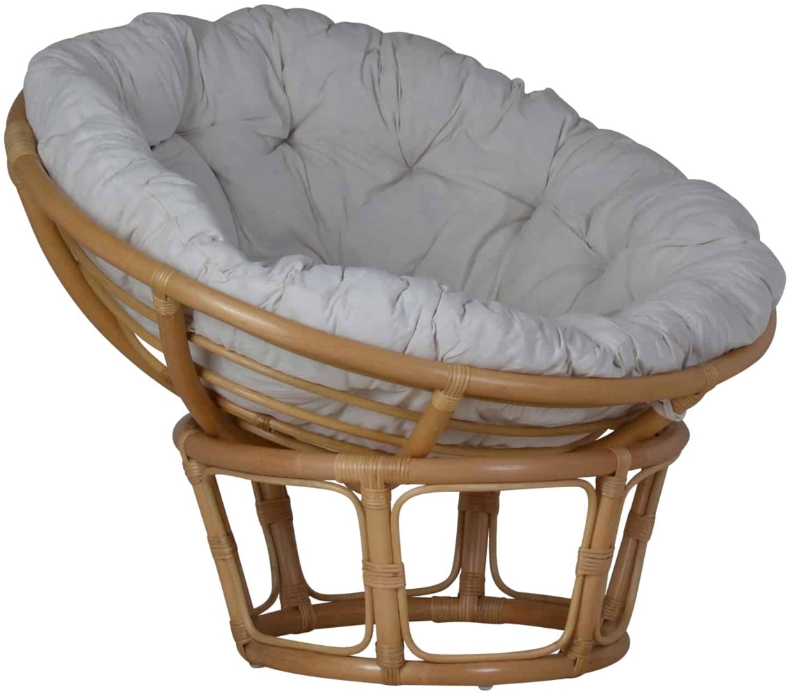 MiaMöbel Sessel 'Papasan' honig, Ø 80 cm Rattan Modern Bild 1