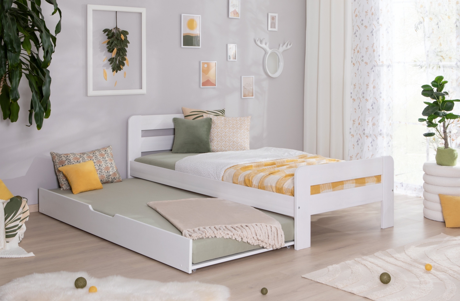 Einzelbett "Bert" 100x200 Kiefer massiv Bild 1