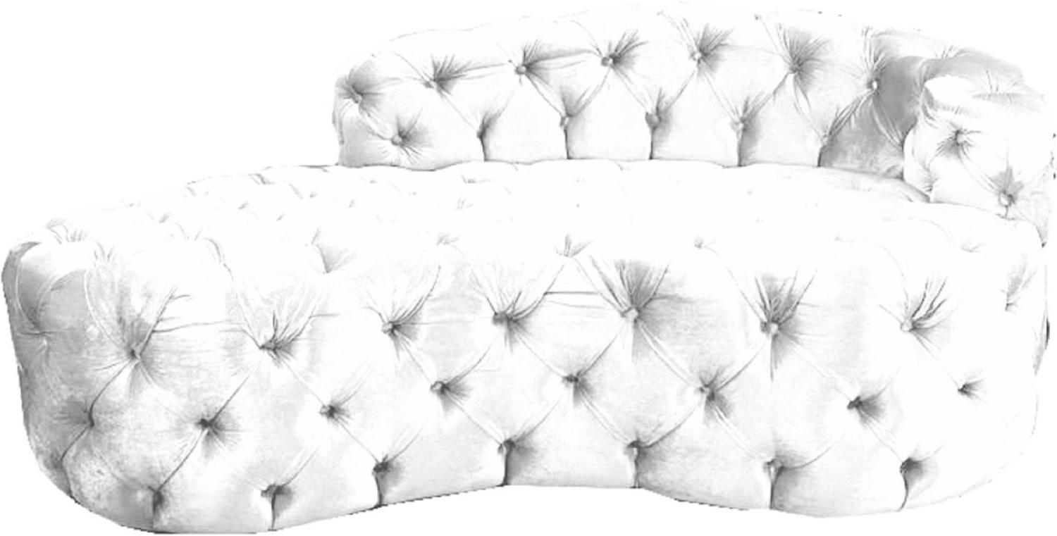 Casa Padrino Luxus Chesterfield Samt Chaiselongue Weiß Bild 1