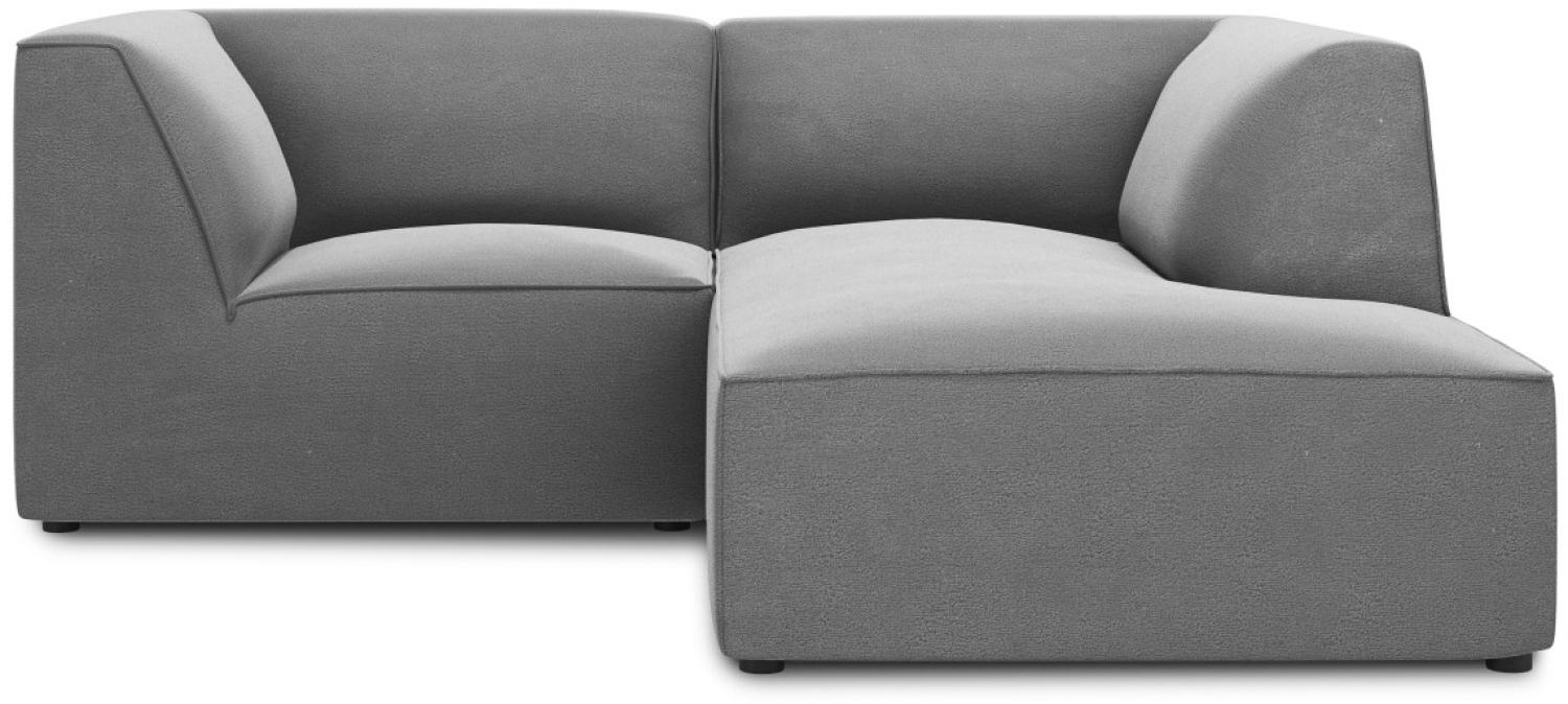 Micadoni 3-Sitzer Samtstoff Modular Ecke rechts Sofa Ruby | Bezug Grey | Beinfarbe Black Plastic Bild 1