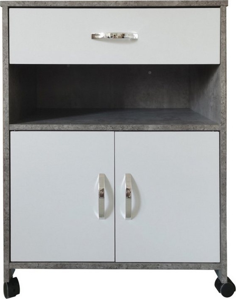 HTI-Living Hochschrank Küchenschrank Beton/Weiß Blanca (Stück, 1-St, 1 Schrank) Mehrzweckschrank Anrichte Bild 1