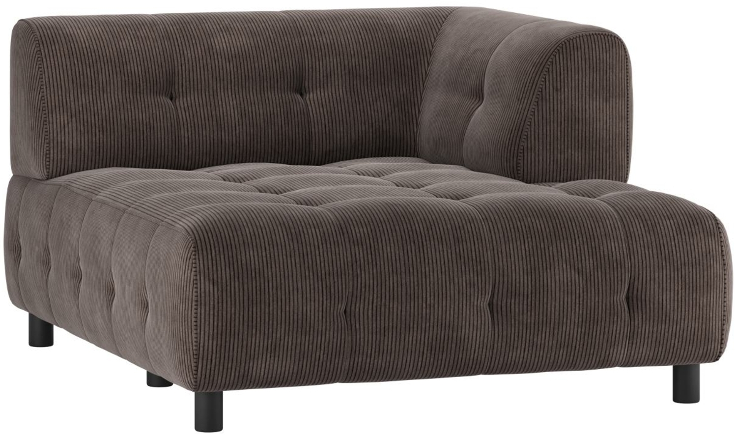 Modulsofa Louis Chaiselongue aus Rippstoff Rechts, Braun Bild 1