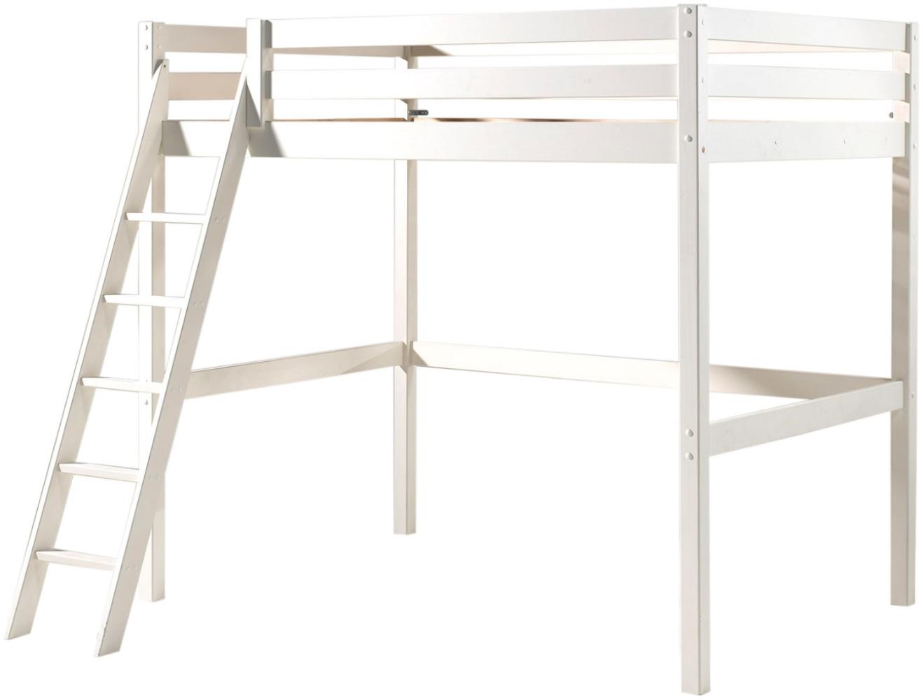 Hochbett Harper Vipack inklusive Rolllattenrost Kiefer massiv EN geprüft + FSC zertifiziert 140×200 cm Weiß Bild 1