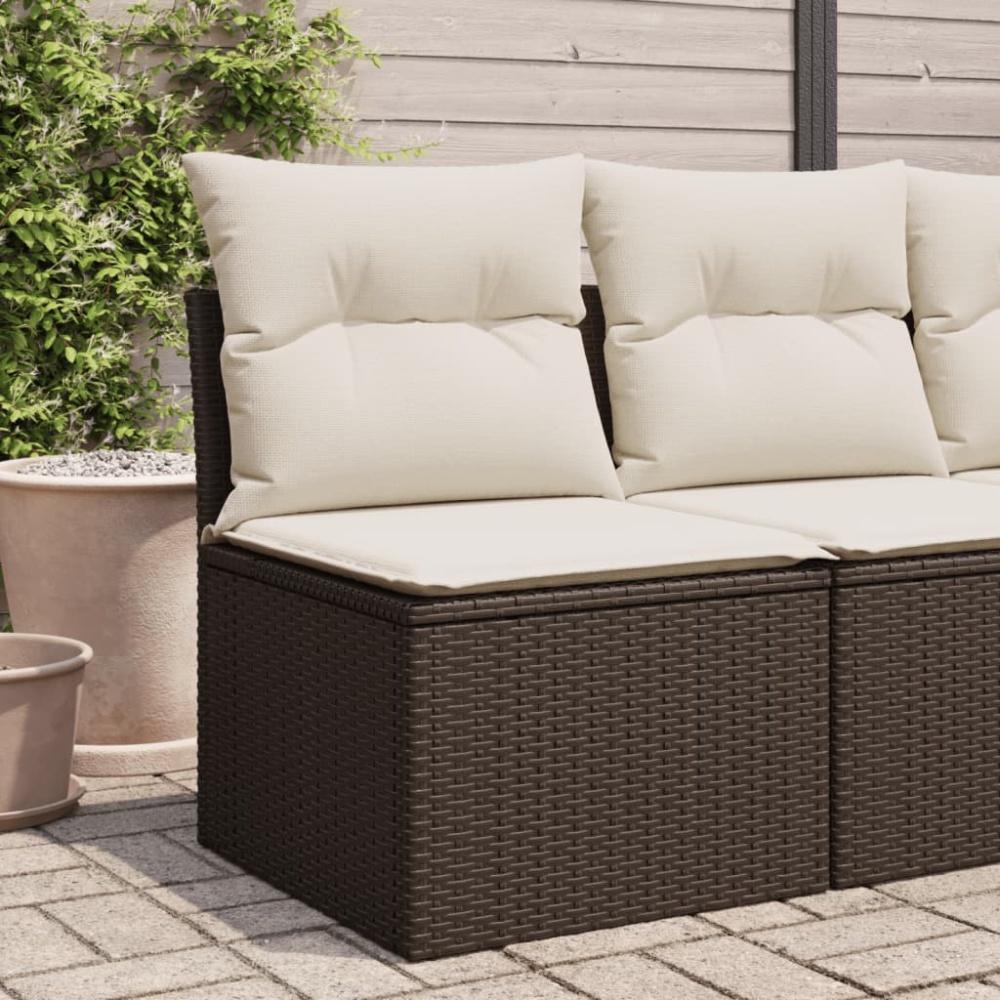 vidaXL Gartensessel ohne Armlehnen mit Kissen Braun Poly Rattan 366215 Bild 1