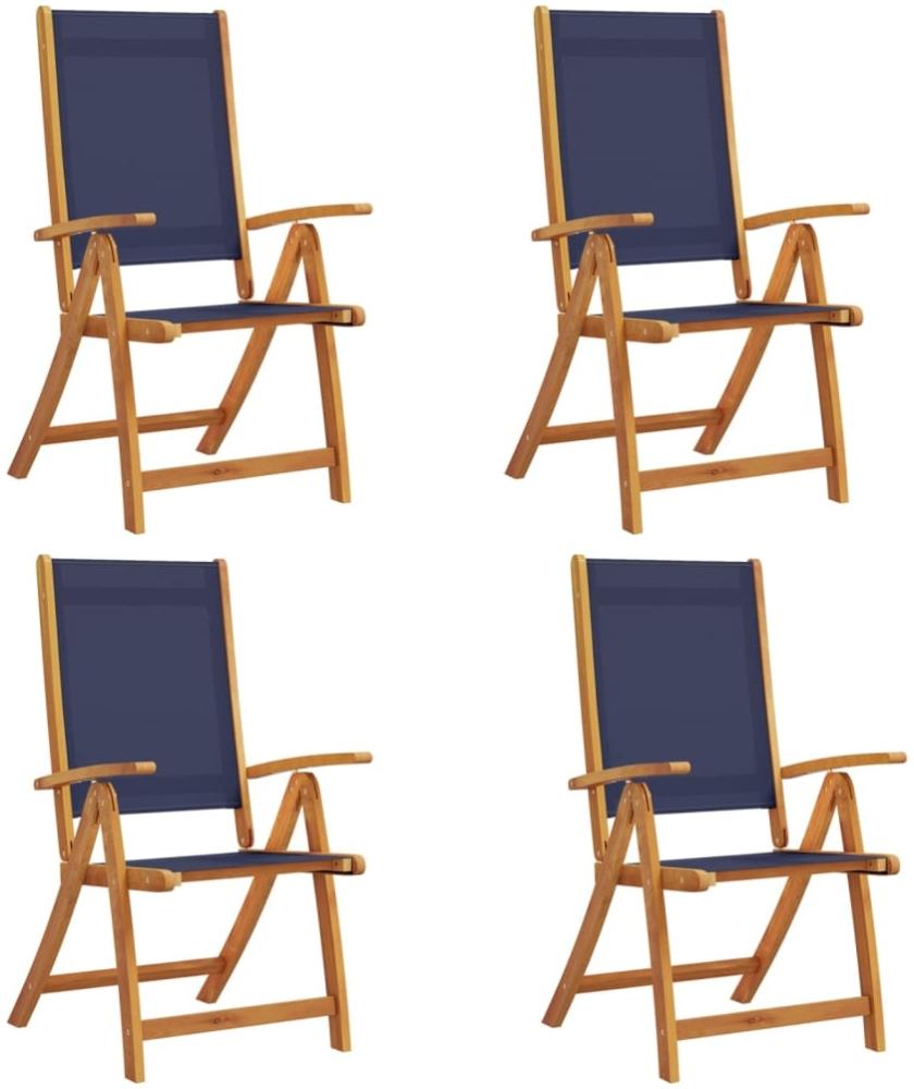 vidaXL Gartenstühle 4 Stk. Klappbar Massivholz Akazie und Textilene 3279241 Bild 1