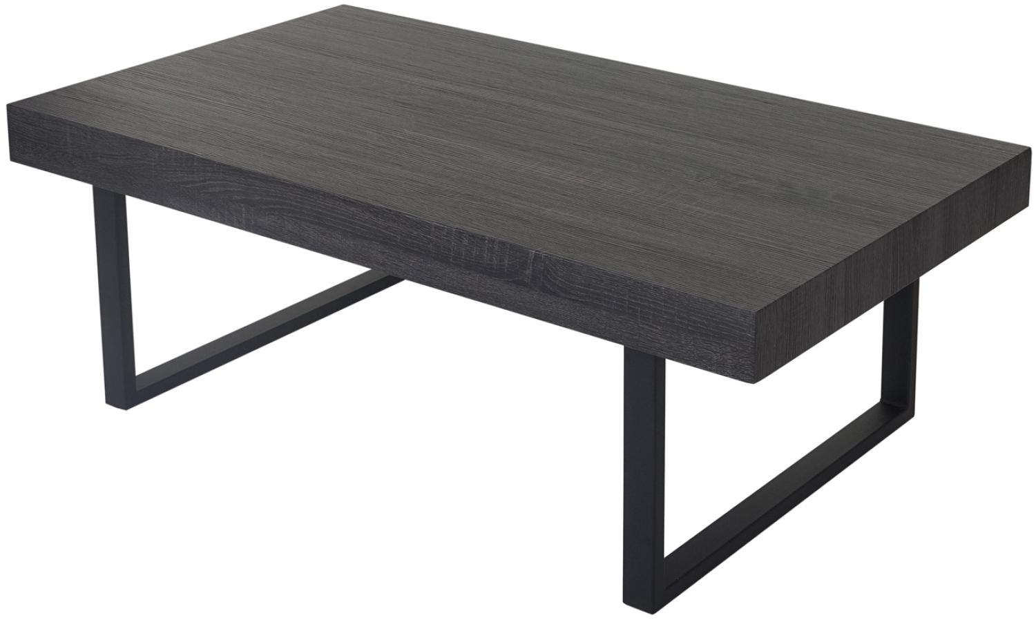 Couchtisch Kos T576, 40x110x60cm, FSC-zertifiziert ~ Schwarze Eiche-Optik, dunkle Metall-Füße Bild 1