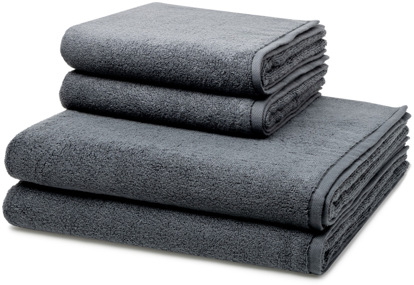 Ross Sensual Skin 4 tlg. Frottier-Set - 2 X Handtuch (50 X 100cm), 2 X Duschtuch (75 X 140cm) - 500 g/m2 - Anthrazit Bild 1
