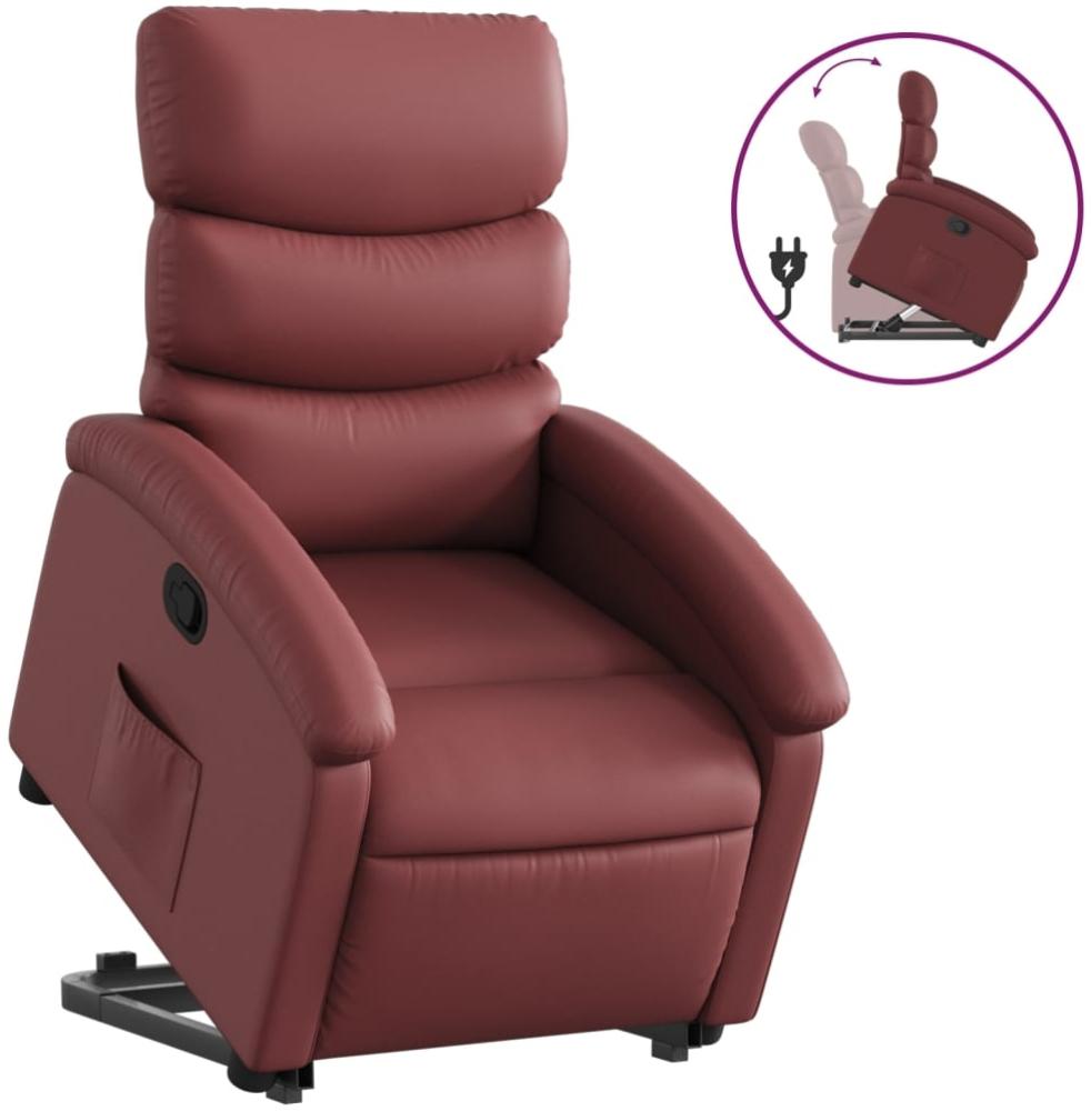 vidaXL Relaxsessel mit Aufstehhilfe Weinrot Kunstleder 3204044 Bild 1