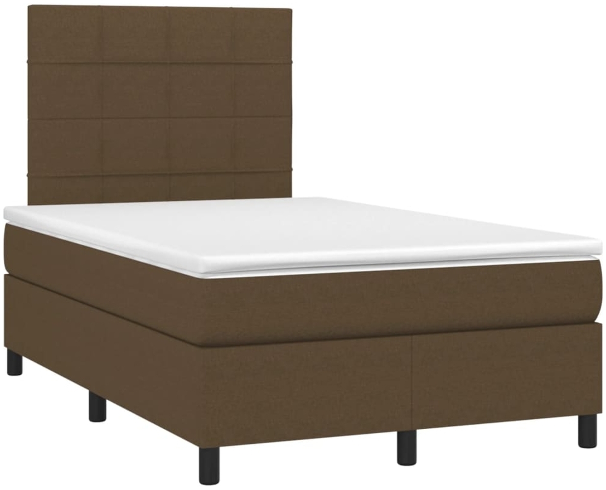vidaXL Boxspringbett mit Matratze Dunkelbraun 120x190 cm Stoff 3269884 Bild 1