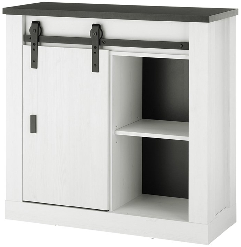 Kommode Shilo / Sherwood, Holzwerkstoff, Metall, Weiß, 93 x 91 x 38 cm Bild 1