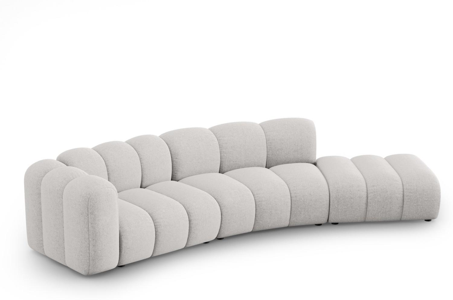 Micadoni Modulares Sofa Lupine 5-Sitzer Rechts Chenille Hellgrau Bild 1