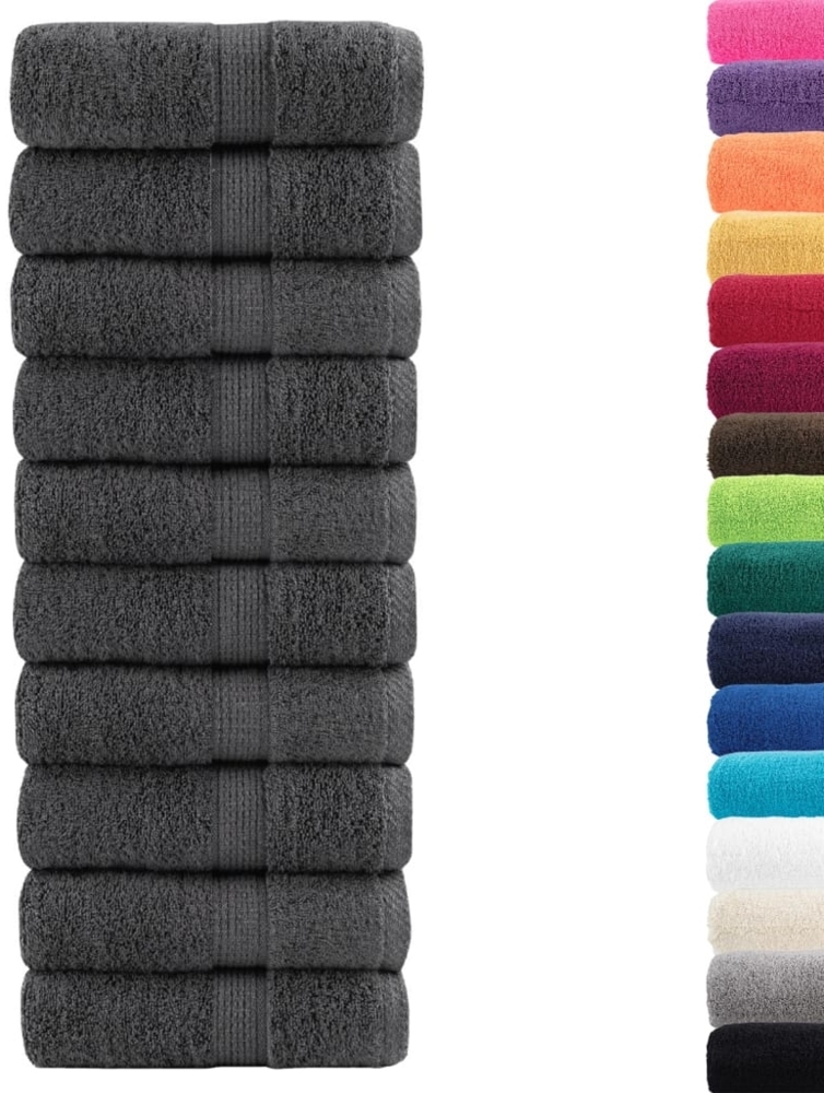 vidaXL Premium Waschhandtücher SOLUND 50 Stück Anthrazit 30x30cm 600gsm 137151 Bild 1