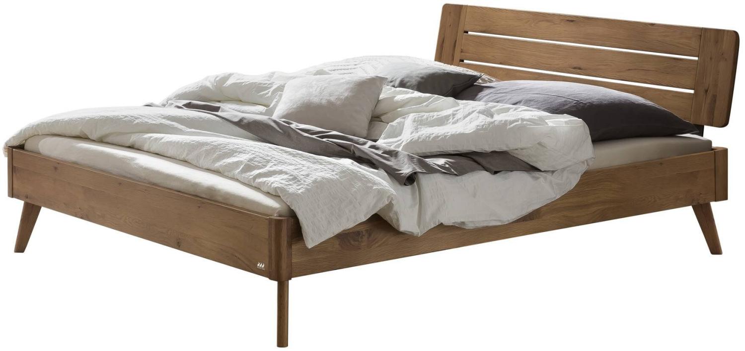 Hasena Lounge Rubiera 160x210 Wildeiche natur, geölt - Fusshöhe 20 cm Massivholzbett Bild 1
