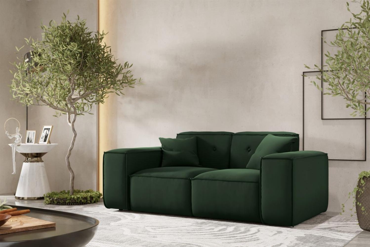 Sofa Designersofa CESINA 2-Sitzer in Stoff Opera Velvet Dunkelgrün Bild 1