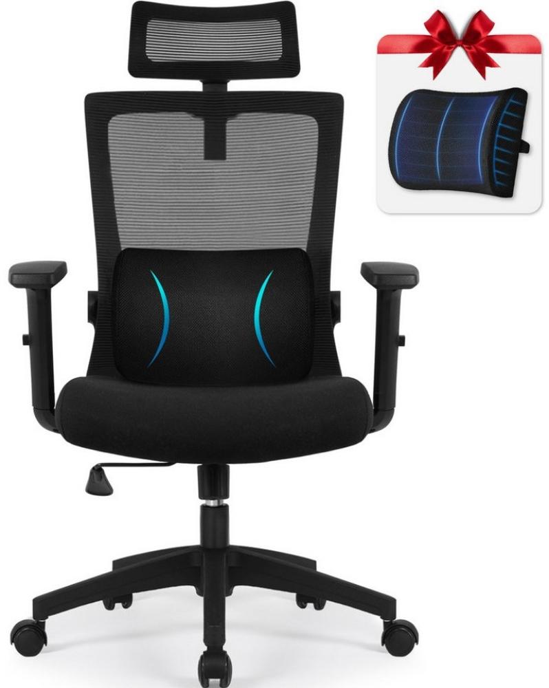 Hiazurm Bürostuhl Bürostuhl, Ergonomischer Schreibtischstuhl, Drehstuhl, Chefsessel (Wippfunktion 90°-135°,Verstellbare Armlehne,leise Rolle,Bis 155 kg belastbar, Atmungsaktiv,Sitzhöhe Einstellung),Verlängerte und Verbreiterte Rückenlehne Bild 1