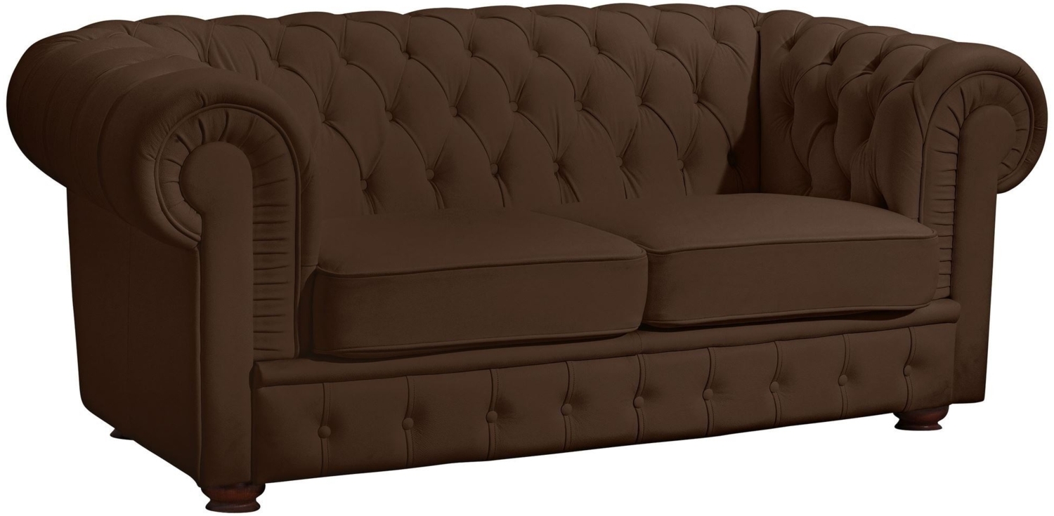 Sofa 2-Sitzer Kalea Bezug Kunstleder Buche nussbaum dunkel / braun 21345 Bild 1