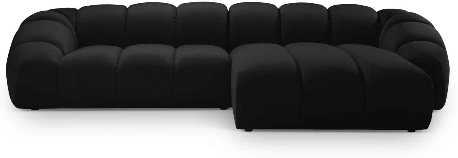 Micadoni Ecksofa Links Diana 4-Sitzer Rechts Samt Schwarz Bild 1