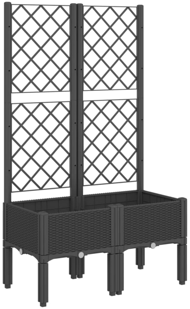 vidaXL Pflanzkübel mit Rankgitter Schwarz 80x40x142 cm PP 367923 Bild 1